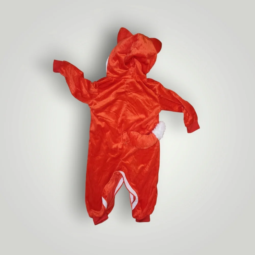 Halloween Baby Fox CostumeFurry Fox Toddler Jumpsuit Button Hooded 18-24 M